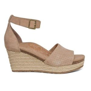 *Like New* AETREX Miley Pink Suede Woven Wedge Ankle Strap Women’s 9-9.5